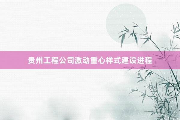贵州工程公司激动重心样式建设进程
